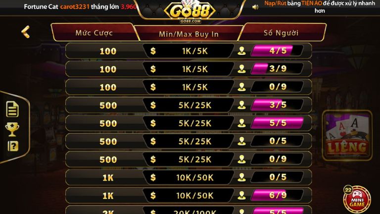 Hướng dẫn tham gia Liêng online tại Go88